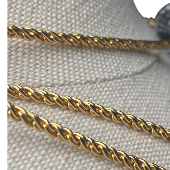 Vintage Kenneth Jay Lane Pools of Light Goldtone Necklace - Picture 9 of 10